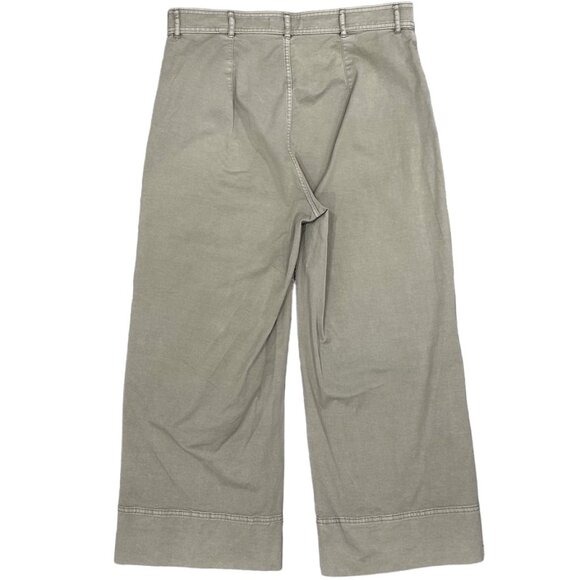 Everlane The Lightweight Wide-Leg Crop Stretch Cotton Chino Pants in Light Sage - Picture 3 of 16
